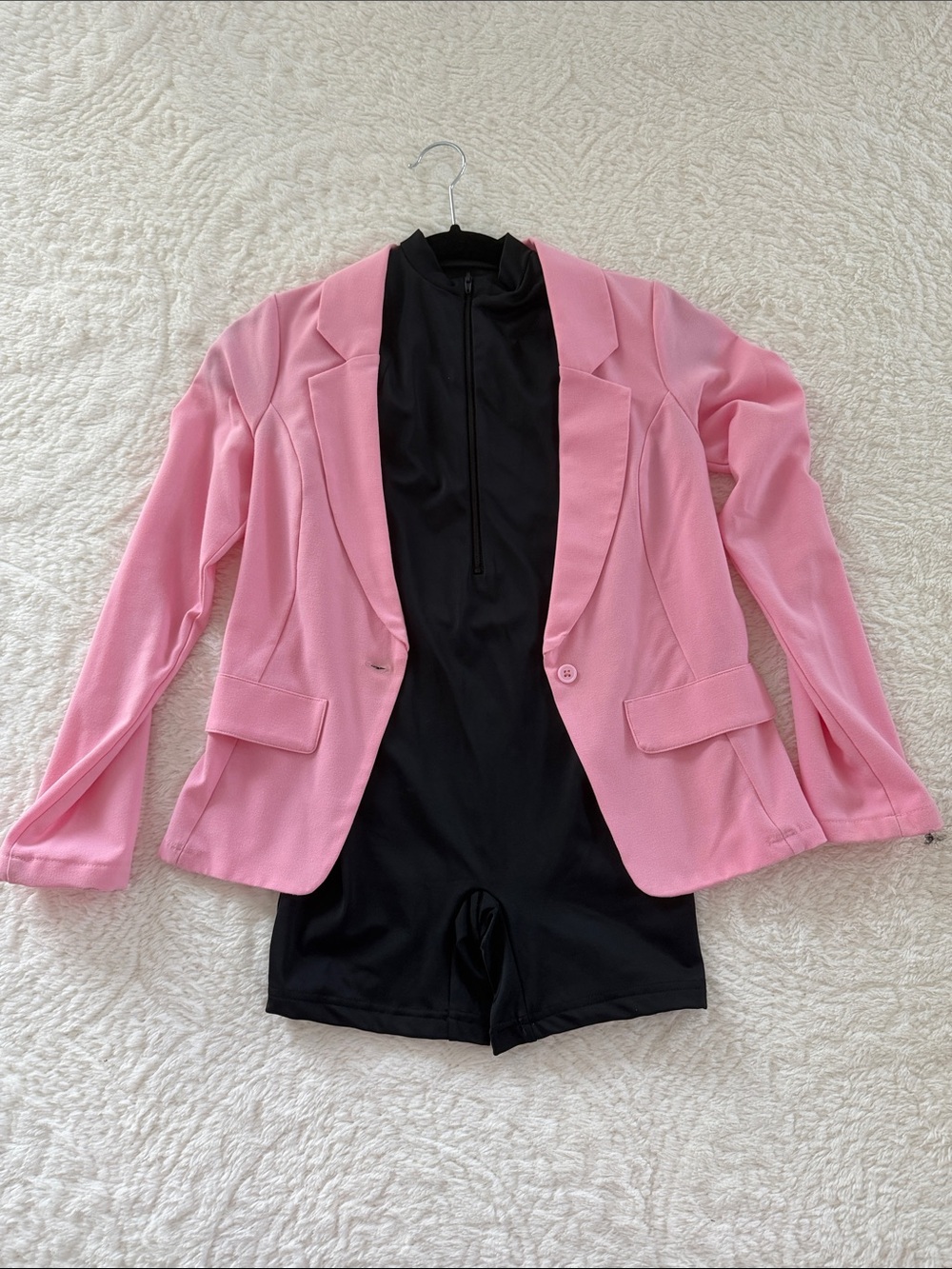 Girls Pink Dance Blazer Jacket with Black Unitard